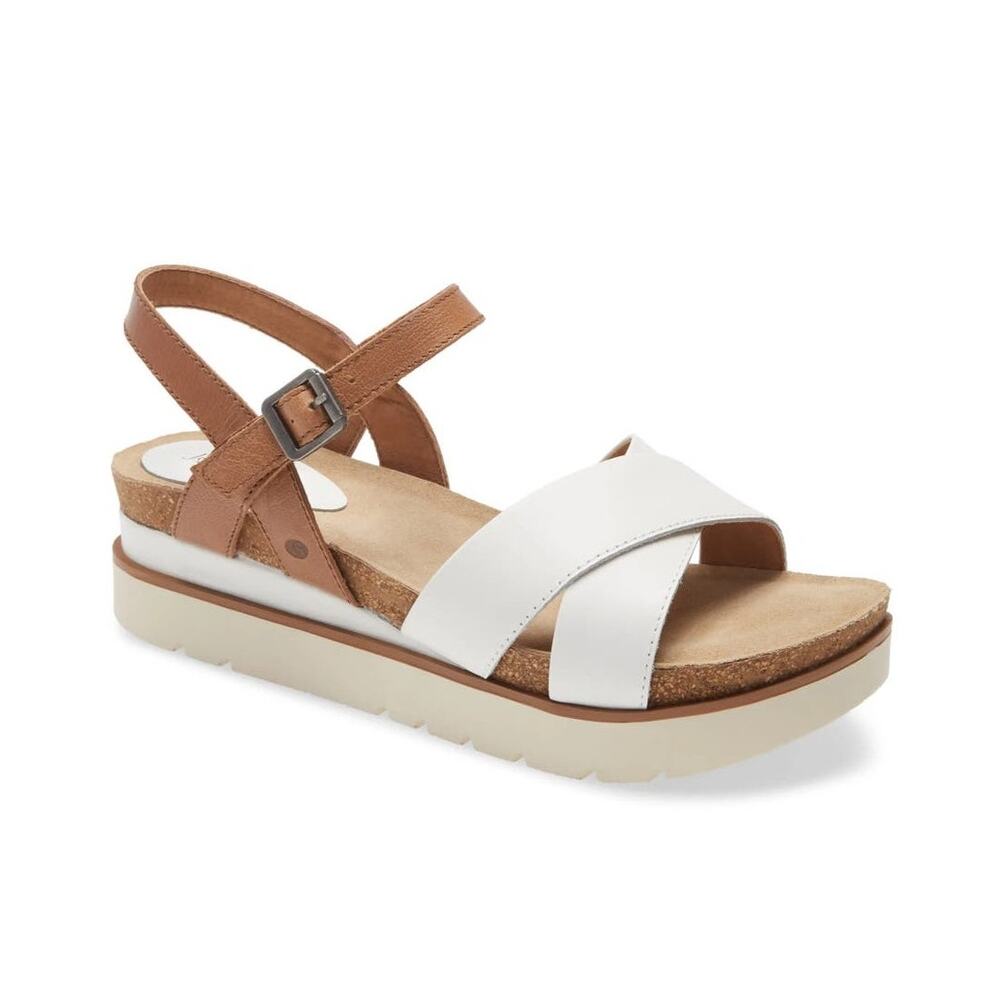 New Josef Sibel Clea 10 Platform Sandal White-Kombi Leather Women's Size EU 41